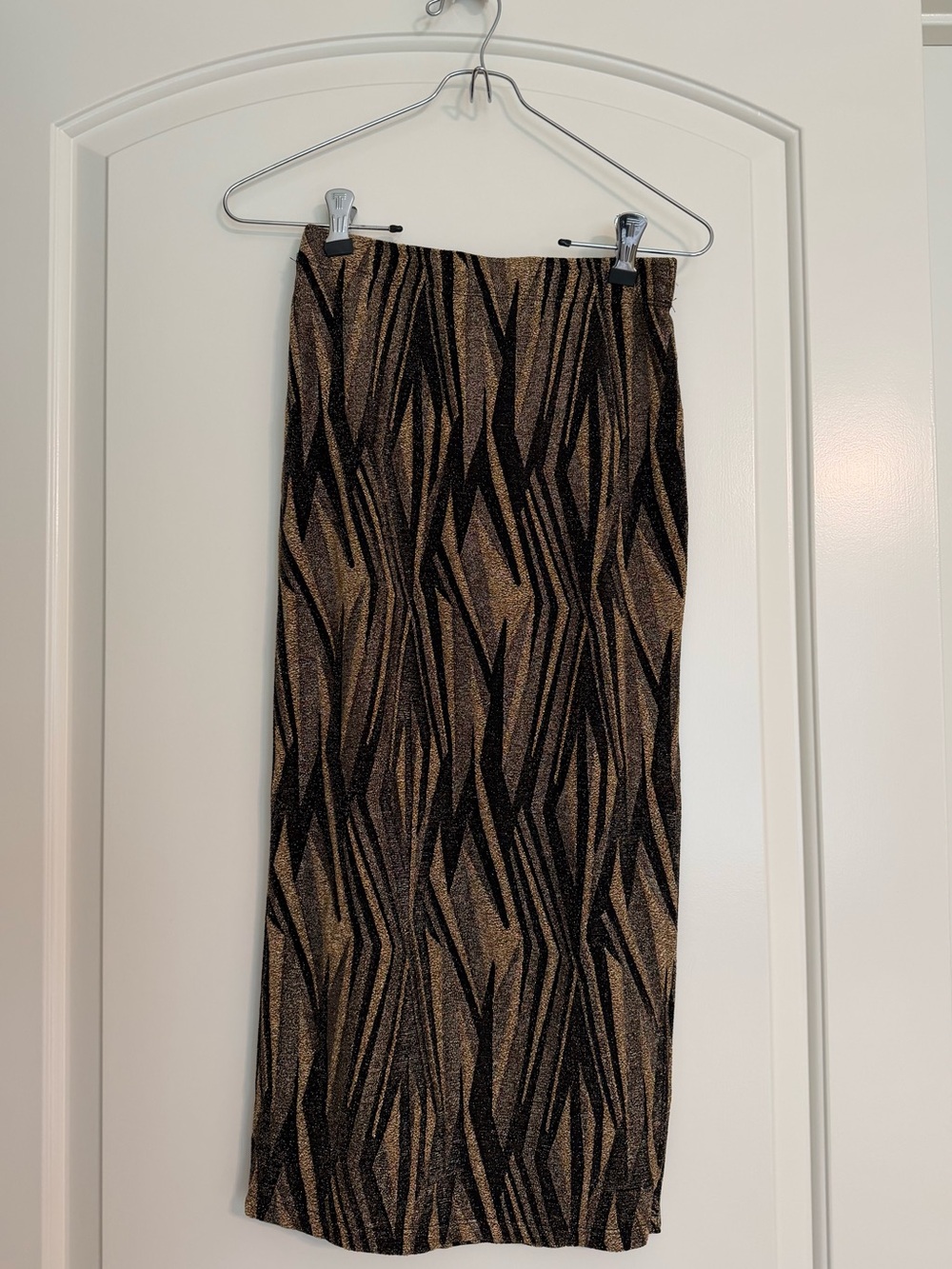 Aqua Zebra Print Glitter Midi Skirt